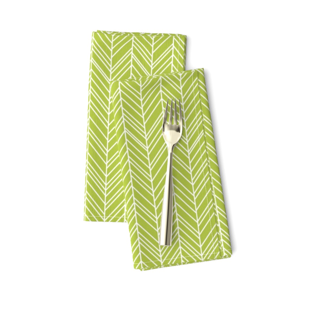 herringbone feathers lime green