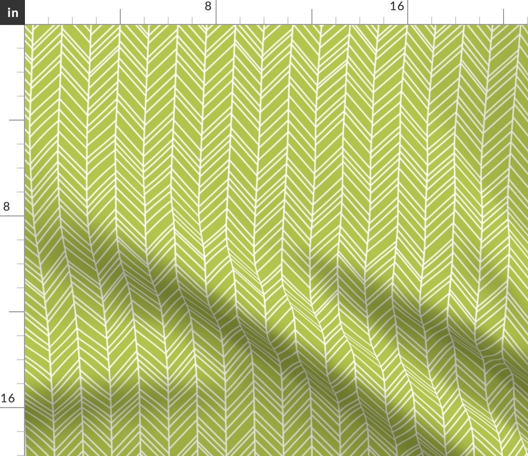 herringbone feathers lime green