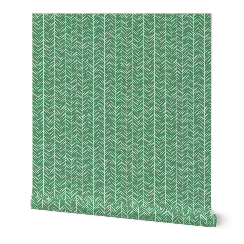 herringbone feathers kelly green