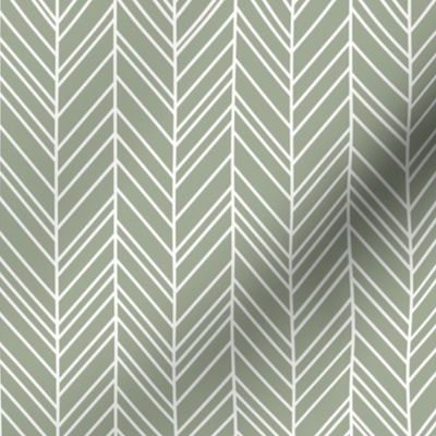 herringbone feathers sage green