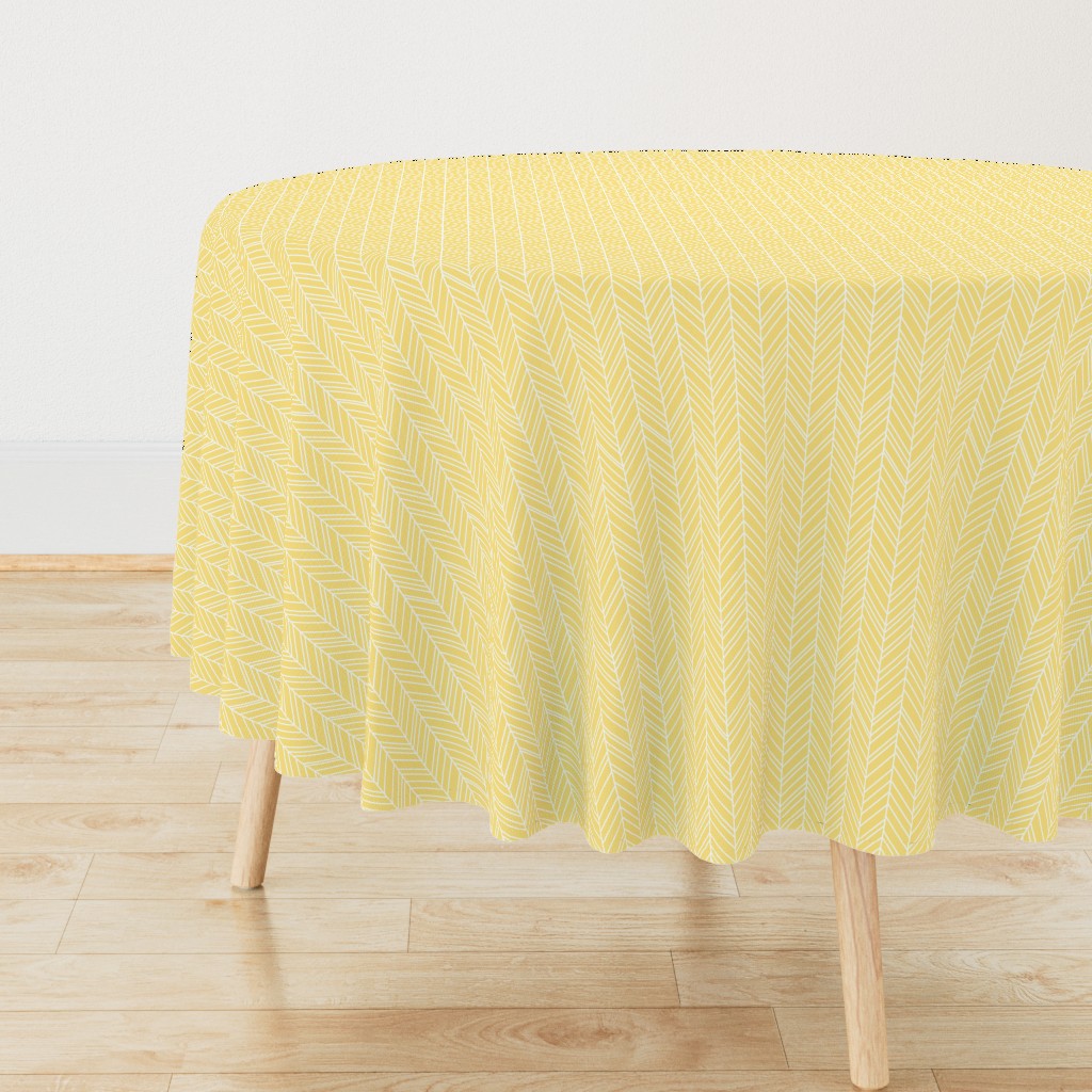 herringbone feathers sunshine yellow