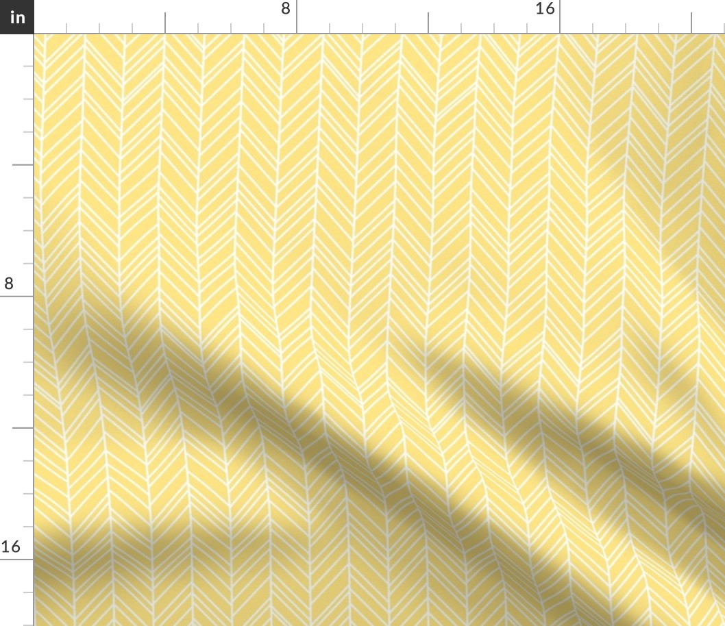 herringbone feathers sunshine yellow