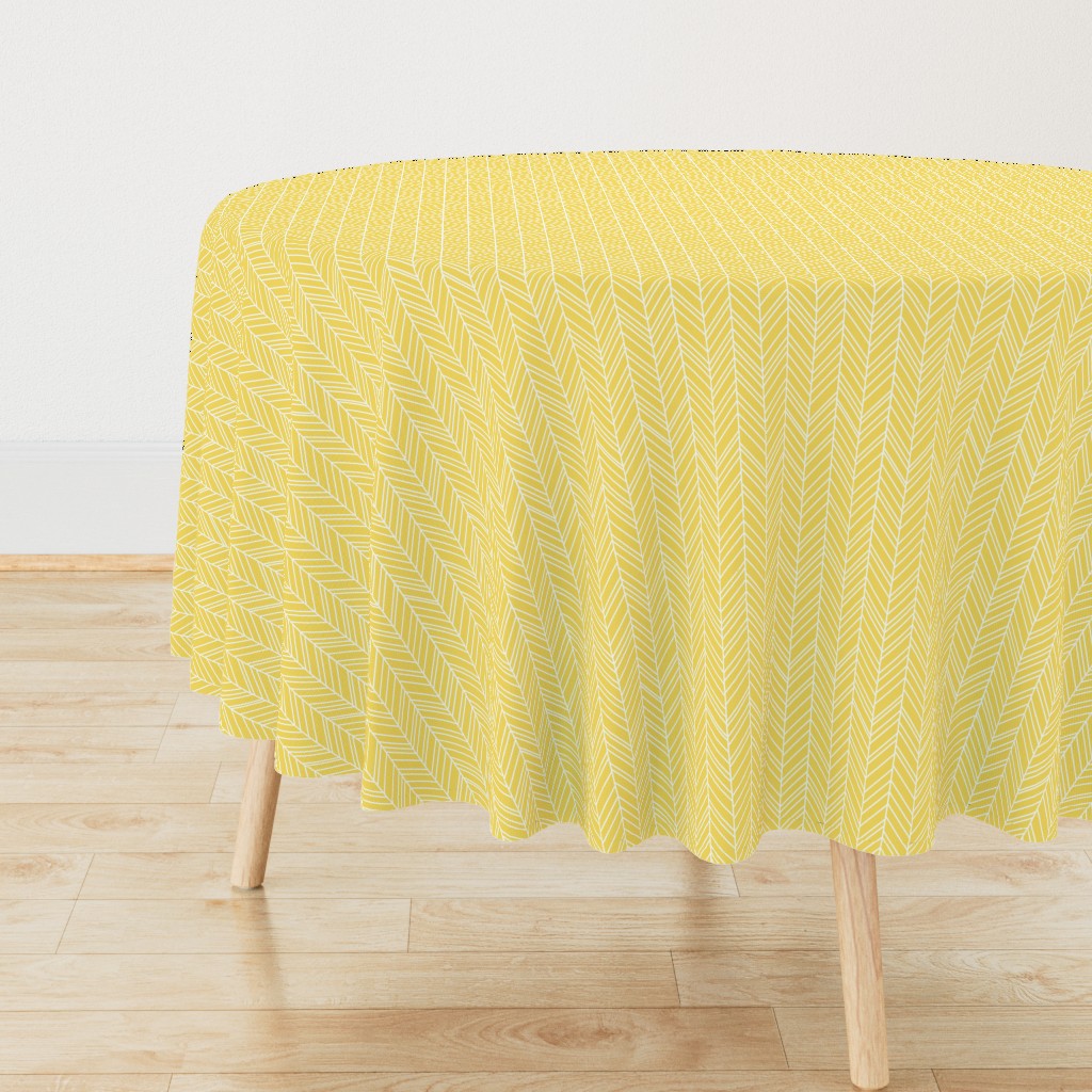 herringbone feathers butter yellow