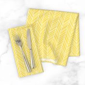 herringbone feathers butter yellow