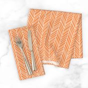 herringbone feathers tangerine orange