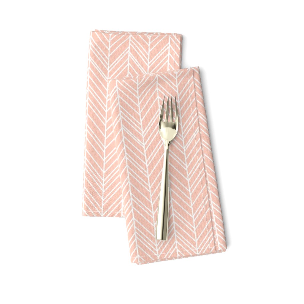 herringbone feathers blush pink