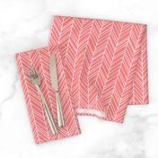 herringbone feathers coral