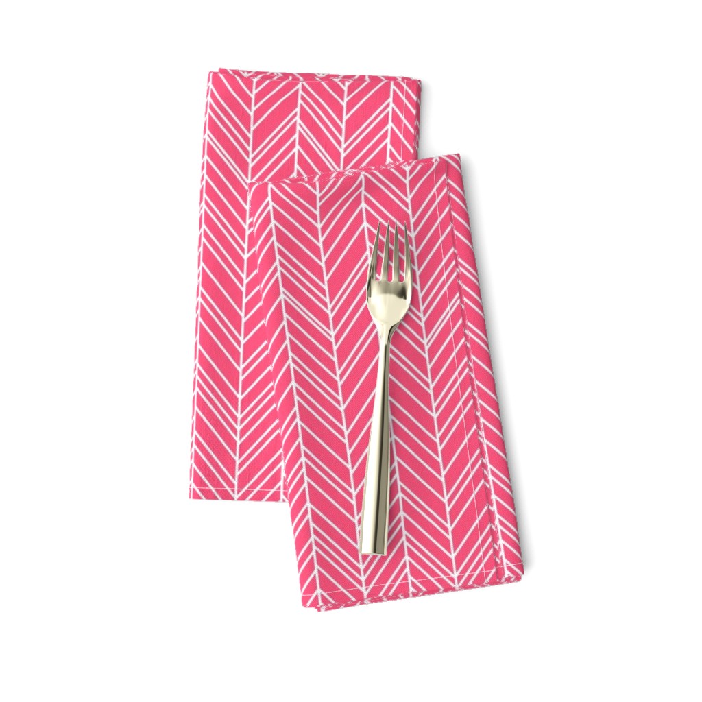 herringbone feathers hot pink