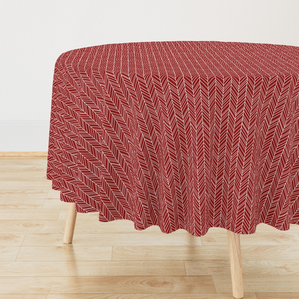 herringbone feathers dark red