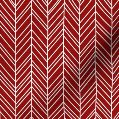 herringbone feathers dark red