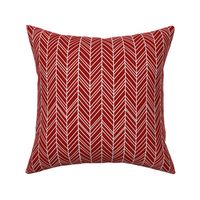 herringbone feathers dark red