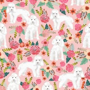 toy poodle florals dog fabric toy dogs breeds - pink