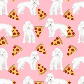 toy poodle pizza fabric dogs and pizza funny fabric - pink