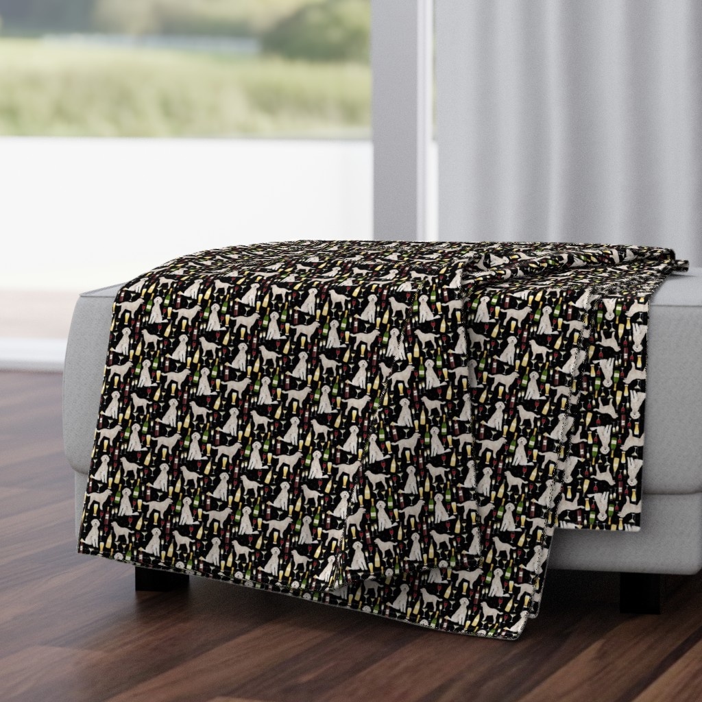 golden doodle wine cocktails pattern black