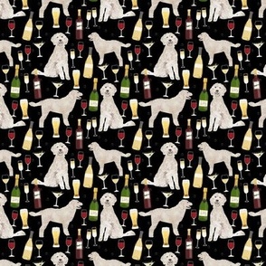 golden doodle wine cocktails pattern black