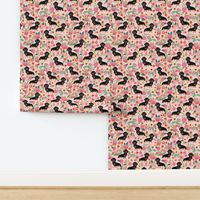 Doxie Flowers florals Dachshund pink