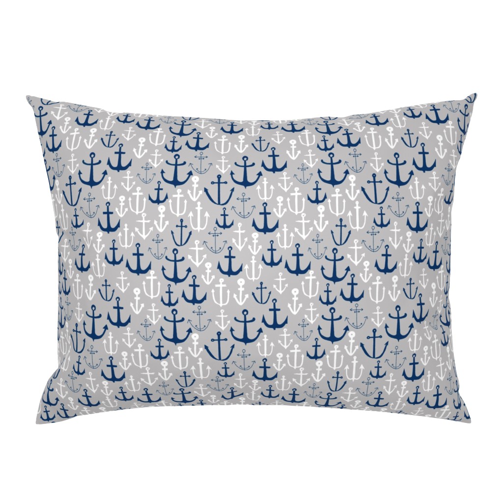 anchors // navy and grey nautical fabric maritime anchor summer design by andrea lauren