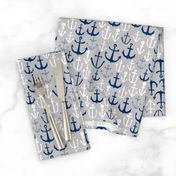 anchors // navy and grey nautical fabric maritime anchor summer design by andrea lauren