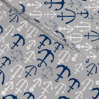 anchors // navy and grey nautical fabric maritime anchor summer design by andrea lauren