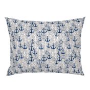 anchors // navy and grey nautical fabric maritime anchor summer design by andrea lauren