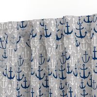 anchors // navy and grey nautical fabric maritime anchor summer design by andrea lauren