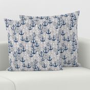 anchors // navy and grey nautical fabric maritime anchor summer design by andrea lauren