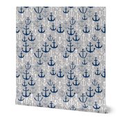 anchors // navy and grey nautical fabric maritime anchor summer design by andrea lauren