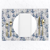 anchors // navy and grey nautical fabric maritime anchor summer design by andrea lauren