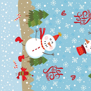 Tea Towel-Festive Snowmen-A