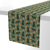 Black Lab pizza party dogs and food fabric 