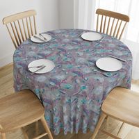 Soft Smudgy Blue and Purple Floral Pattern Large