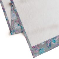 Soft Smudgy Blue and Purple Floral Pattern Large