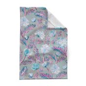 Soft Smudgy Blue and Purple Floral Pattern Large