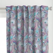 Soft Smudgy Blue and Purple Floral Pattern Large