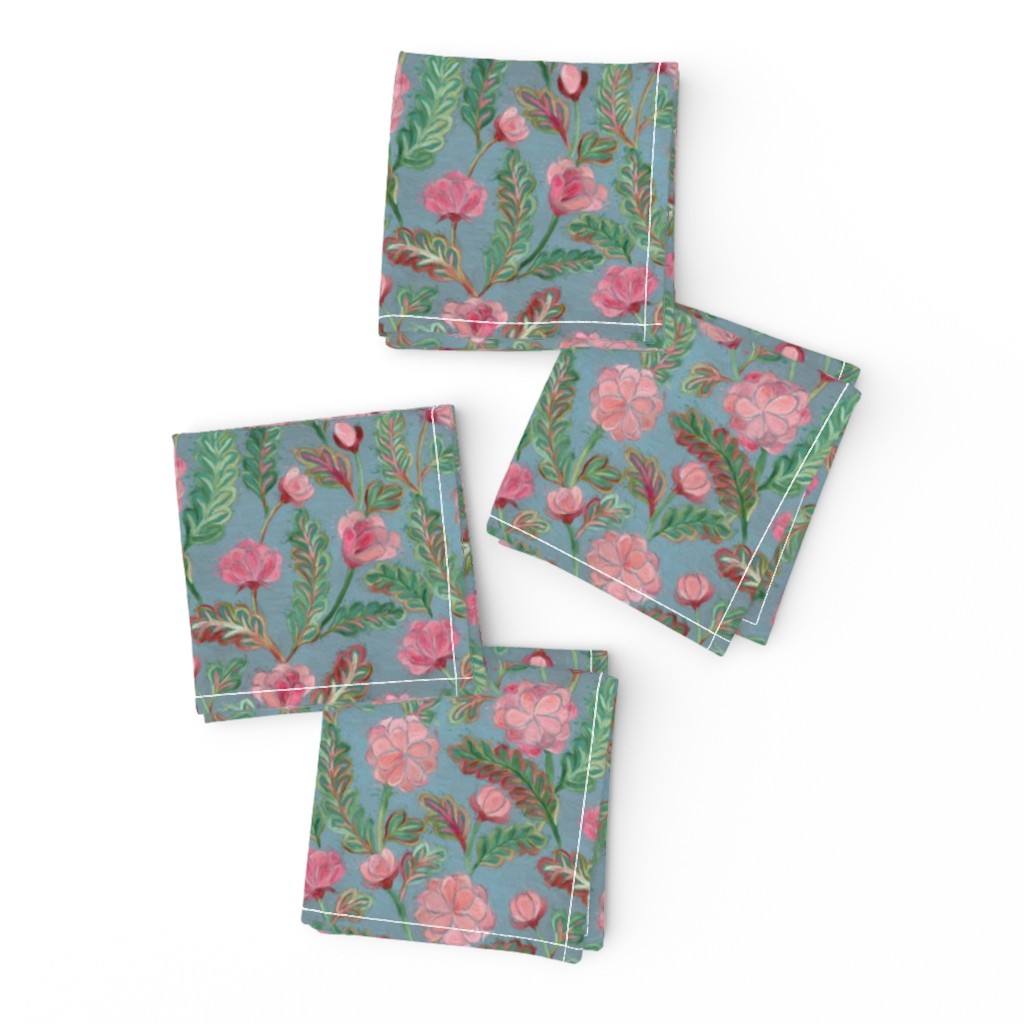 Soft Smudgy Pink and Green Floral Pattern Small