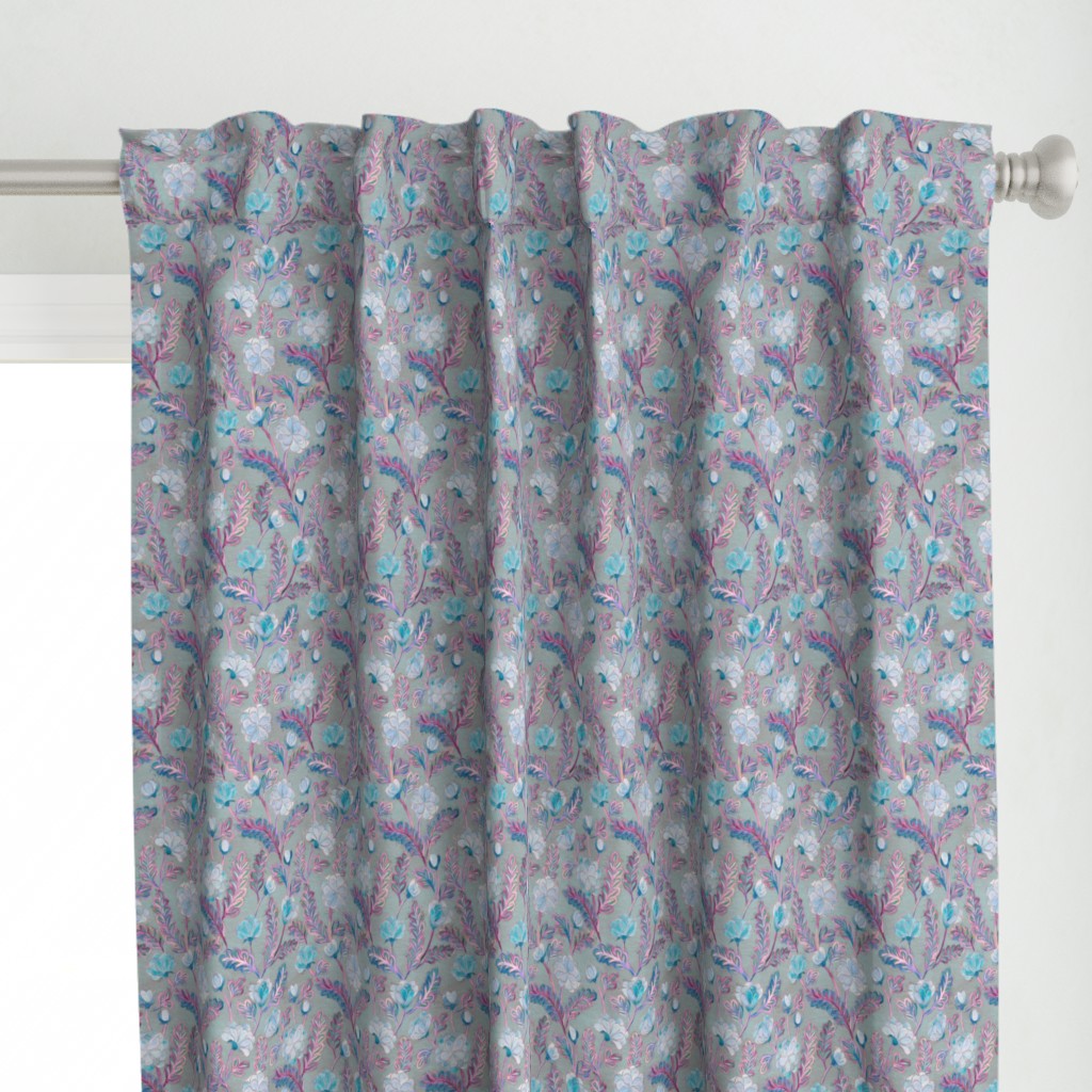 Soft Smudgy Blue and Purple Floral Pattern Small