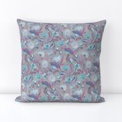 Soft Smudgy Blue and Purple Floral Pattern Small