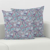 Soft Smudgy Blue and Purple Floral Pattern Small