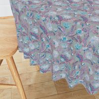 Soft Smudgy Blue and Purple Floral Pattern Small