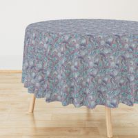 Soft Smudgy Blue and Purple Floral Pattern Small