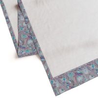Soft Smudgy Blue and Purple Floral Pattern Small