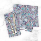 Soft Smudgy Blue and Purple Floral Pattern Small