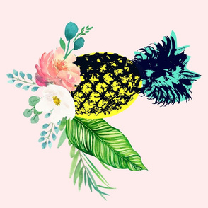 Flamingo Park  / Pineapple Floral / 4 to 1 Yard