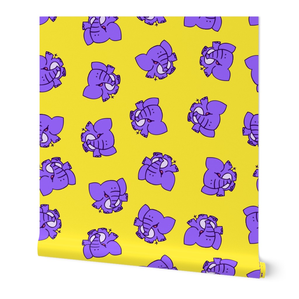 Purple Cartoon Elephants by Cheerful Madness!!