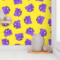 Purple Cartoon Elephants by Cheerful Madness!!