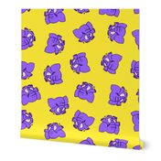 Purple Cartoon Elephants by Cheerful Madness!!