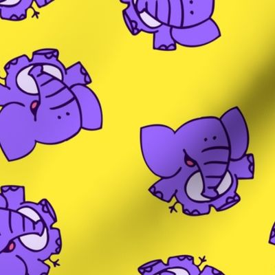Purple Cartoon Elephants by Cheerful Madness!!
