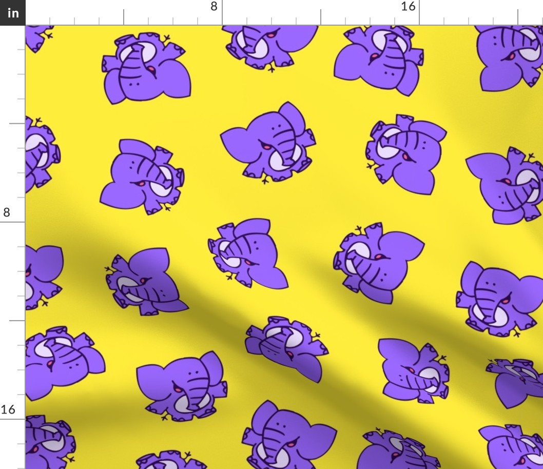 Purple Cartoon Elephants by Cheerful Madness!!