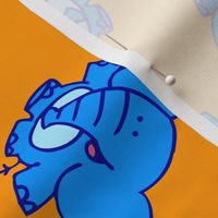 Blue Cartoon Elephants by Cheerful Madness!!