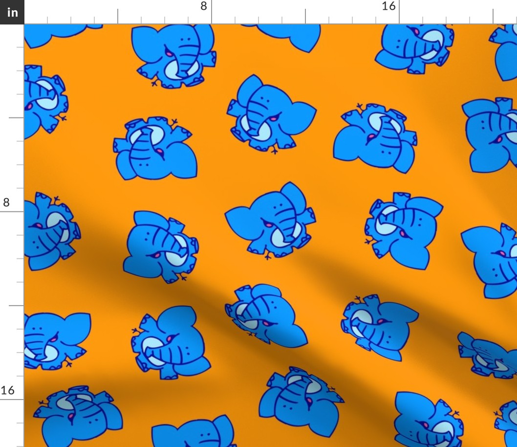 Blue Cartoon Elephants by Cheerful Madness!!